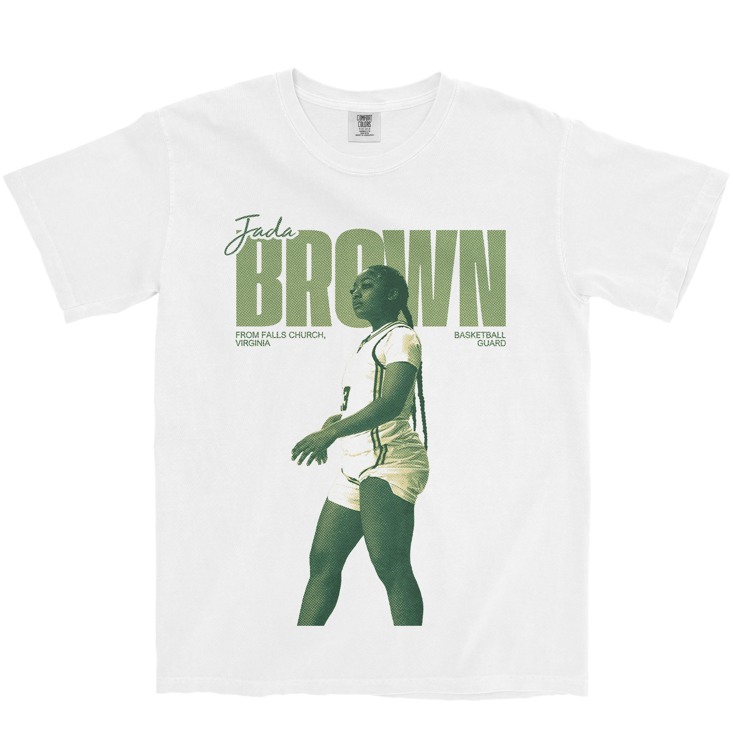 JADA BROWN VINTAGE WHITE TEE