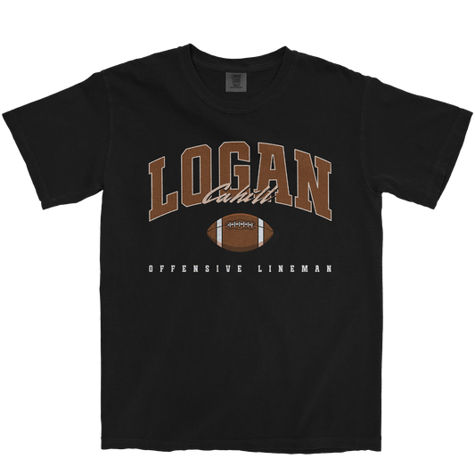 LOGAN CAHILL FOOTBALL BLACK TEE