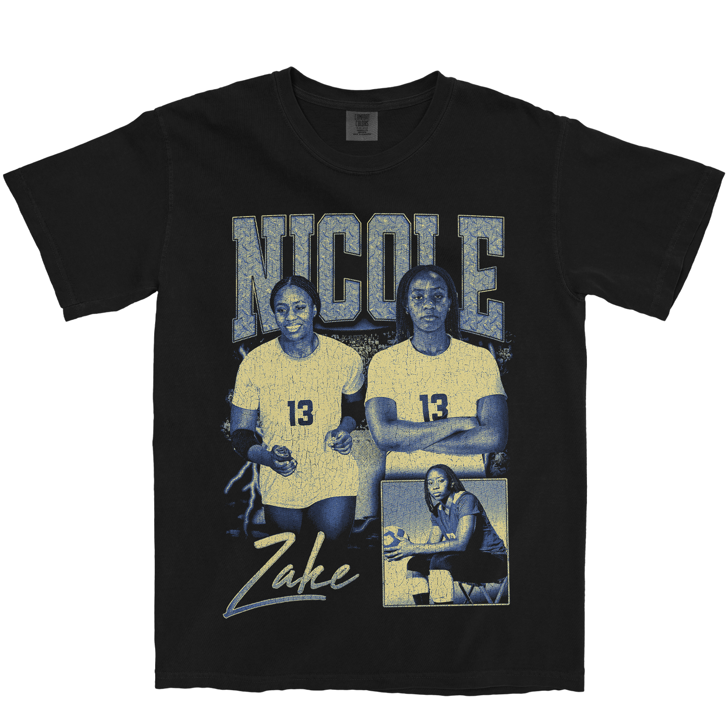 NICOLE ZAKE GRAPHIC BLACK TEE