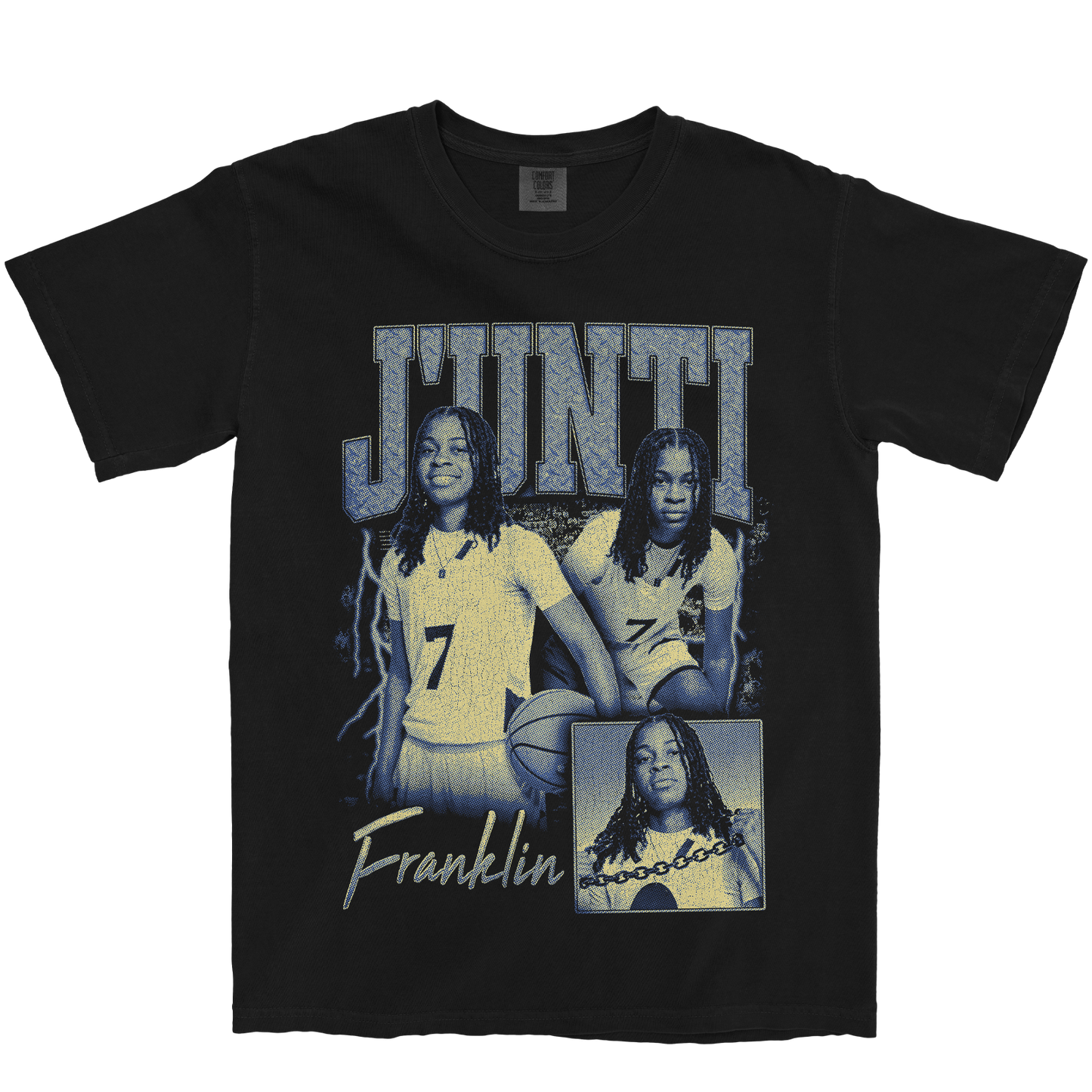 J'UNTI FRANKLIN GRAPHIC BLACK TEE