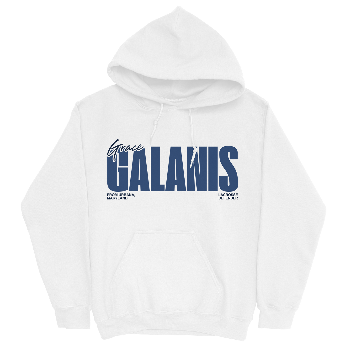 GRACE GALANIS CLASSIC WHITE HOODIE