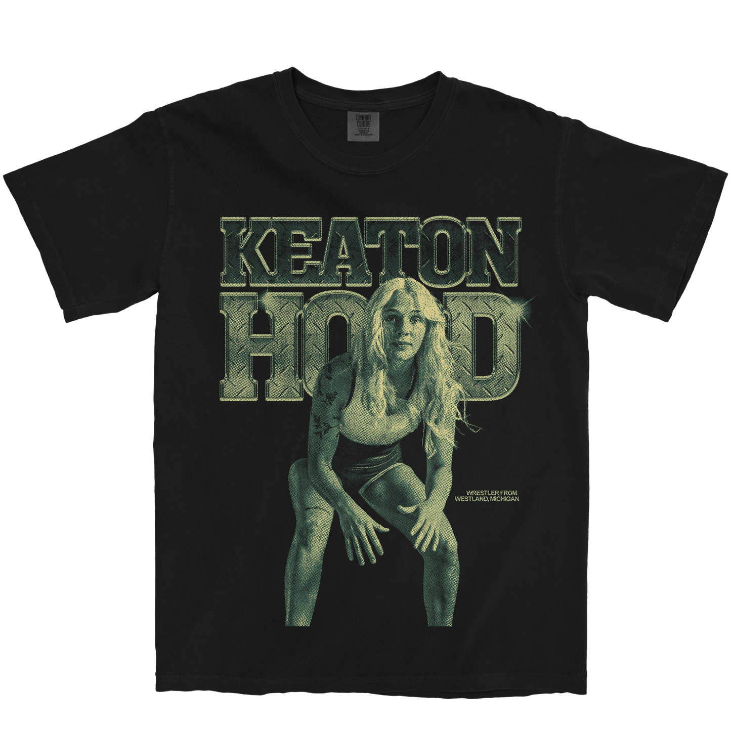 KEATON HOOD VINTAGE BLACK TEE