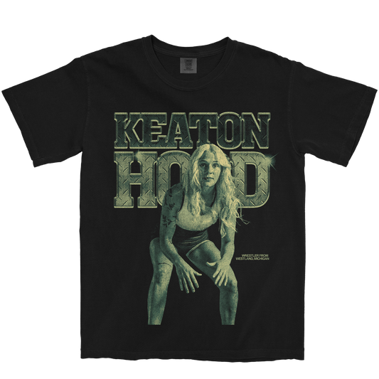 KEATON HOOD VINTAGE BLACK TEE