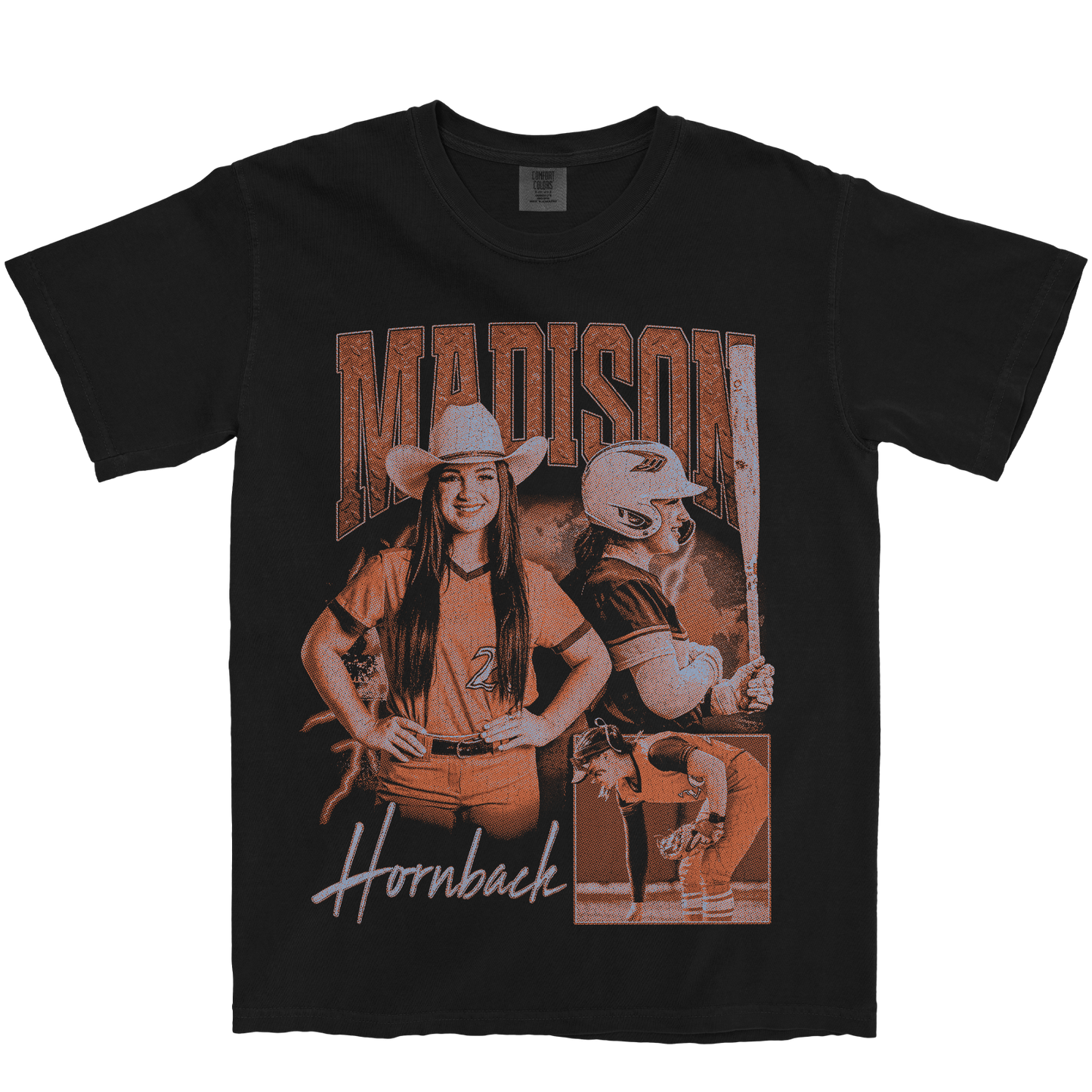 MADISON HORNBACK GRAPHIC BLACK TEE