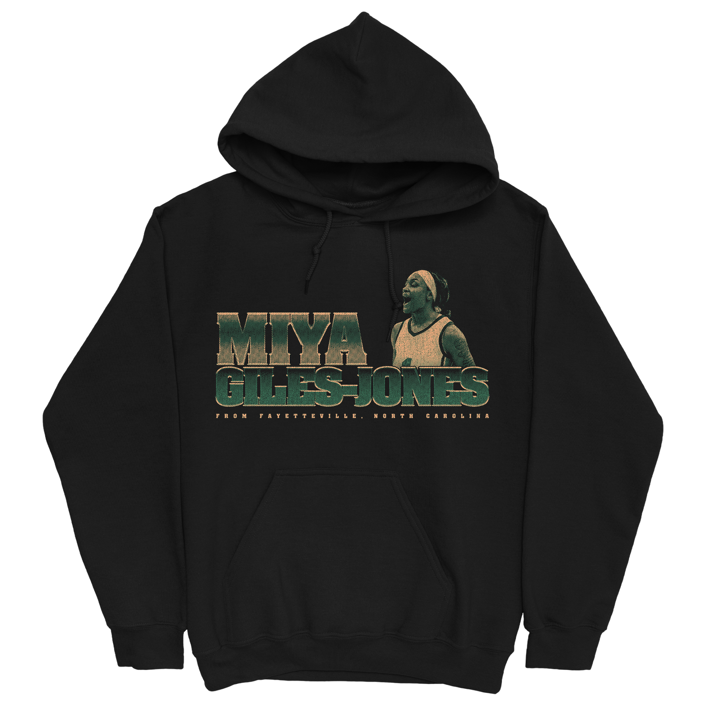 MIYA GILES-JONES RETRO BLACK HOODIE