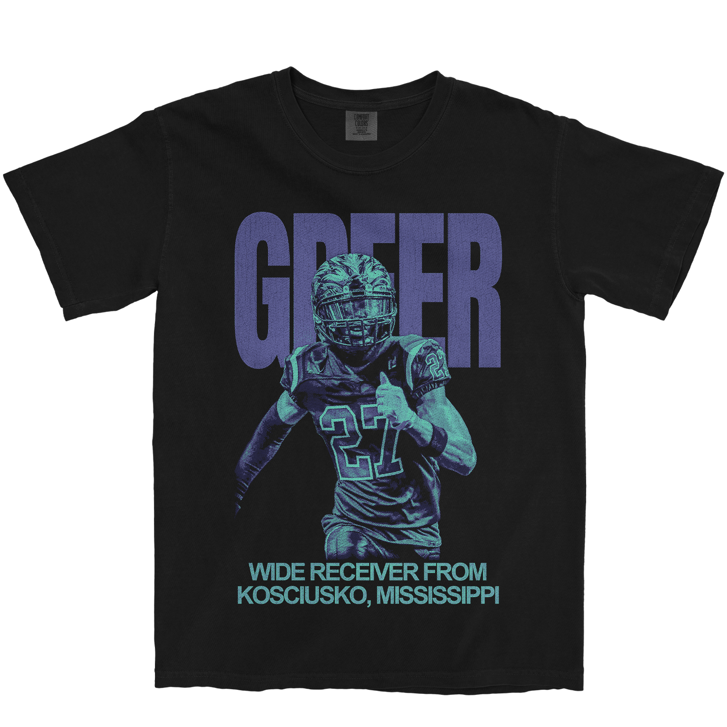 AAKIEL GREER VINTAGE BLACK TEE