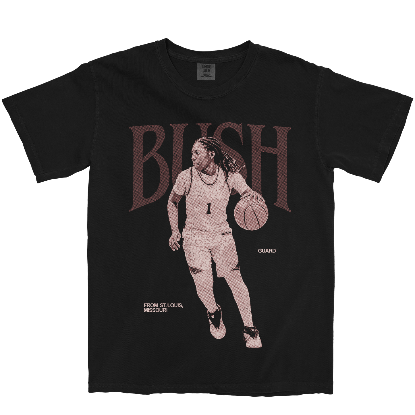 JANYLA BUSH VINTAGE BLACK TEE