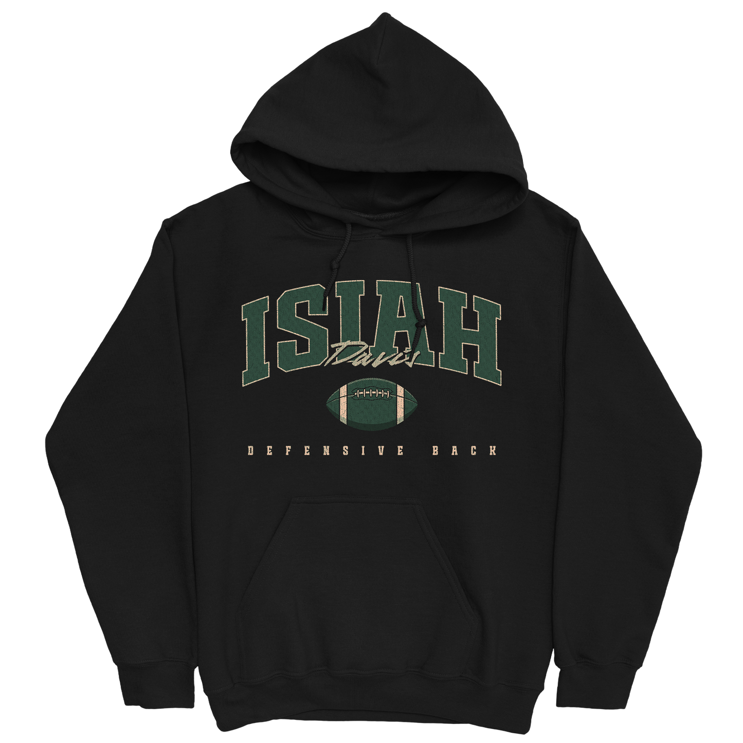 ISIAH DAVIS RETRO BLACK HOODIE