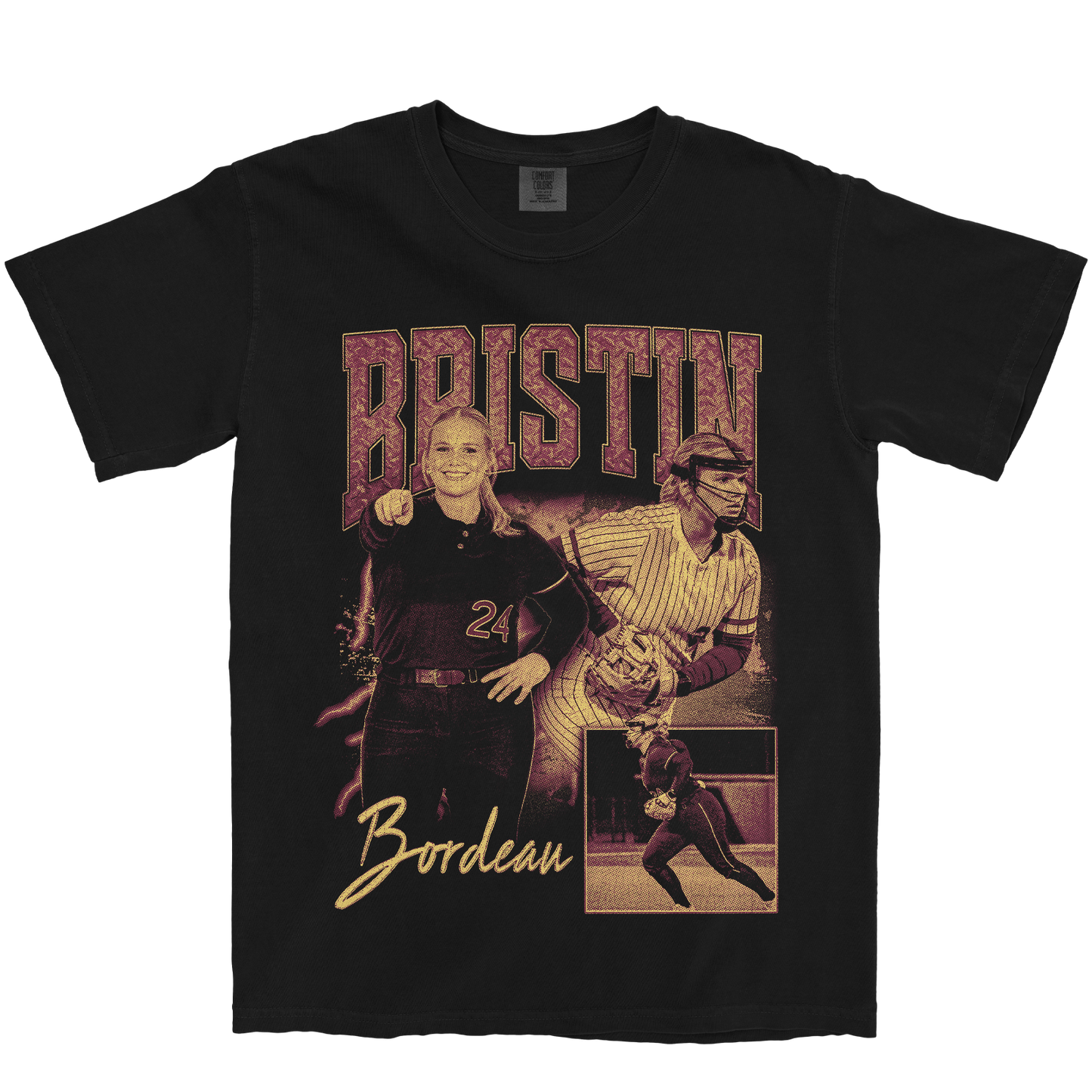 BRISTIN BORDEAU GRAPHIC BLACK TEE