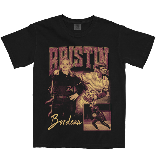 BRISTIN BORDEAU GRAPHIC BLACK TEE