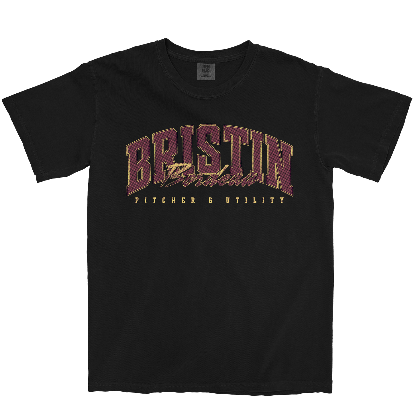 BRISTIN BORDEAU RETRO BLACK TEE