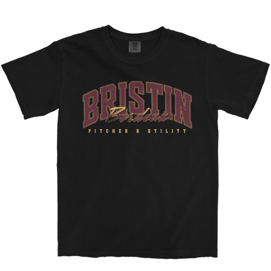 BRISTIN BORDEAU RETRO BLACK TEE
