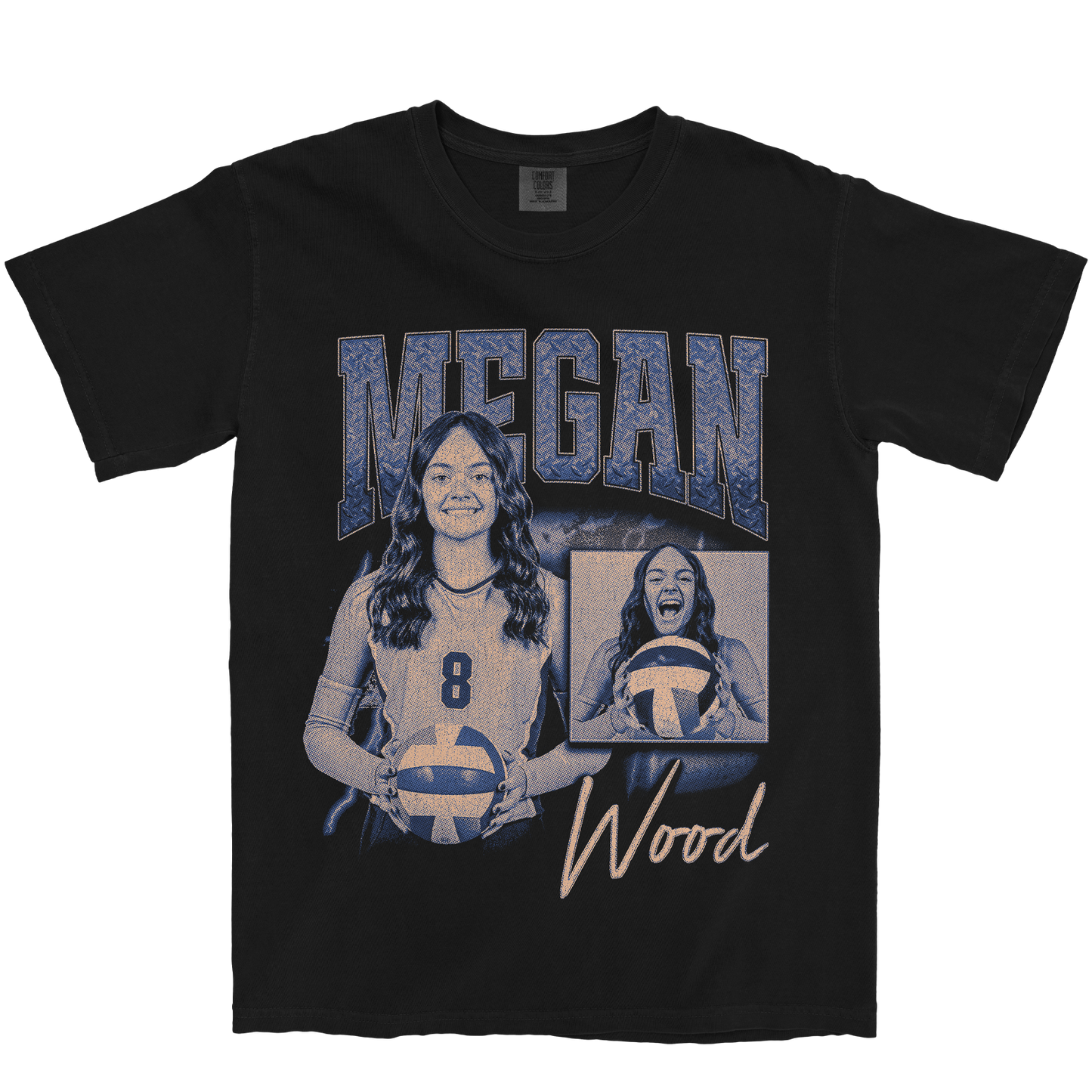 MEGAN WOOD GRAPHIC BLACK TEE