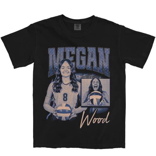 MEGAN WOOD GRAPHIC BLACK TEE