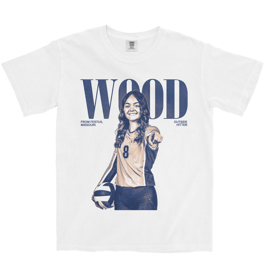 MEGAN WOOD VINTAGE WHITE TEE