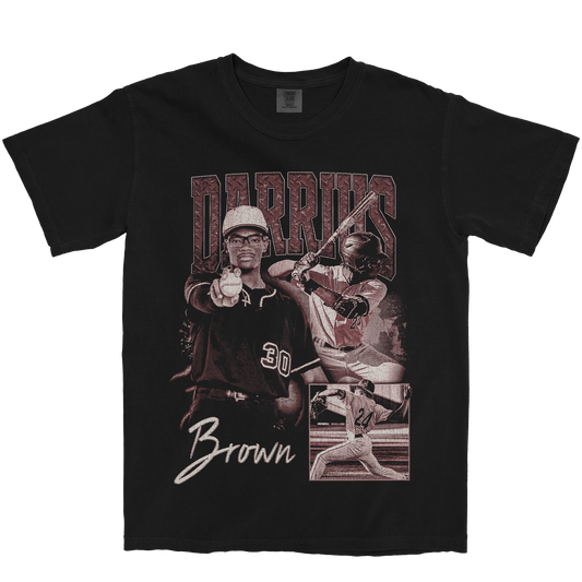 DARRIUS BROWN GRAPHIC BLACK TEE