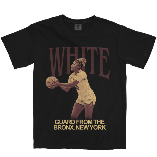 OLIVIA WHITE VINTAGE BLACK TEE