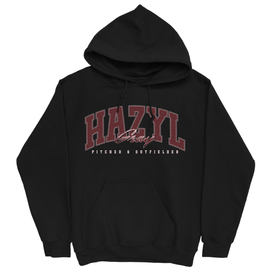 HAZYL GRAY RETRO BLACK HOODIE