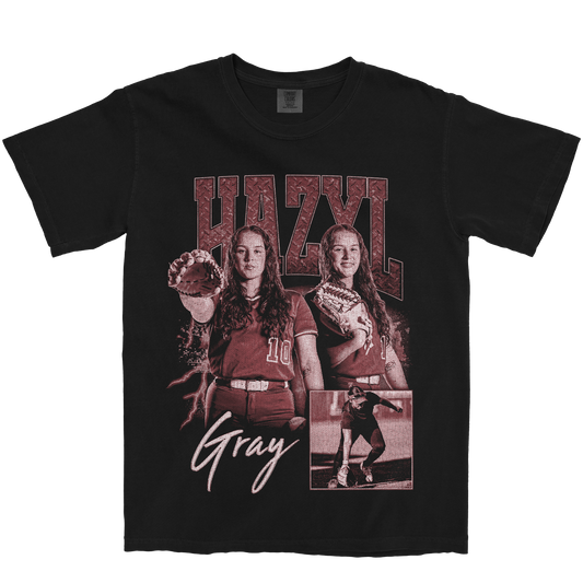 HAZYL GRAY GRAPHIC BLACK TEE