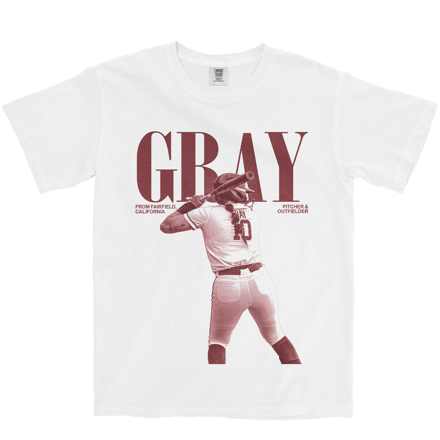 HAZYL GRAY VINTAGE WHITE TEE