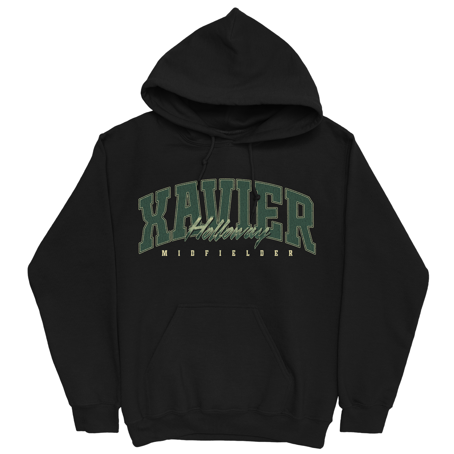 XAVIER HOLLOWAY RETRO BLACK HOODIE