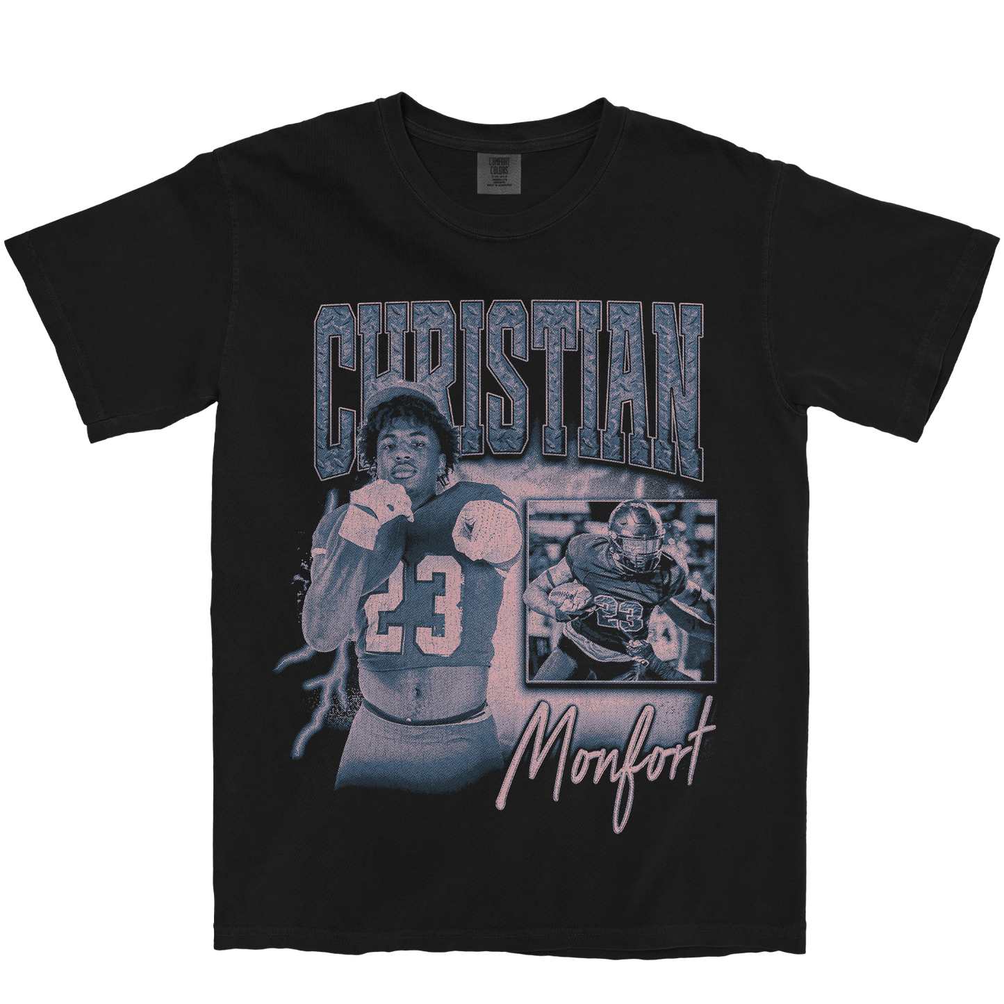 CHRISTIAN MONFORT GRAPHIC BLACK TEE