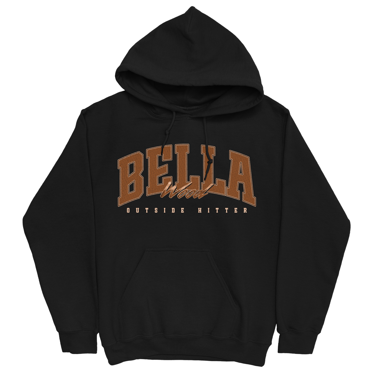 BELLA WOOD RETRO BLACK HOODIE