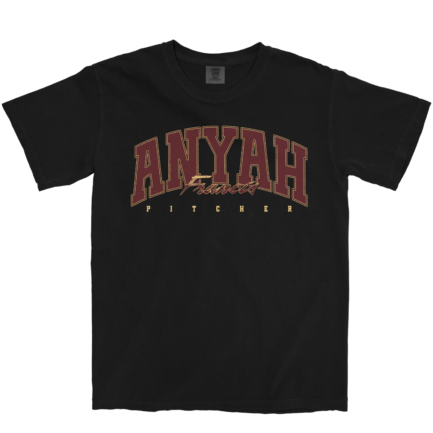 ANYAH FRANCIS RETRO BLACK TEE