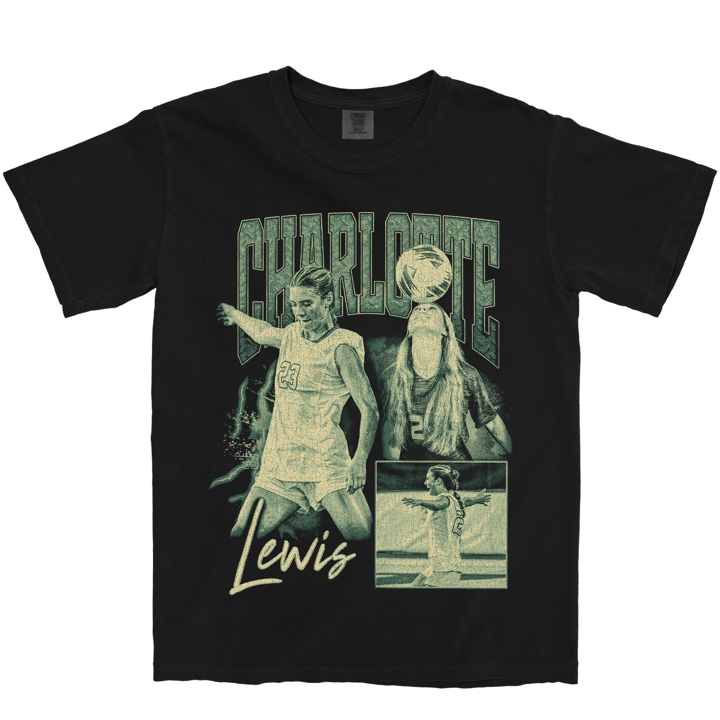 CHARLOTTE LEWIS GRAPHIC BLACK TEE