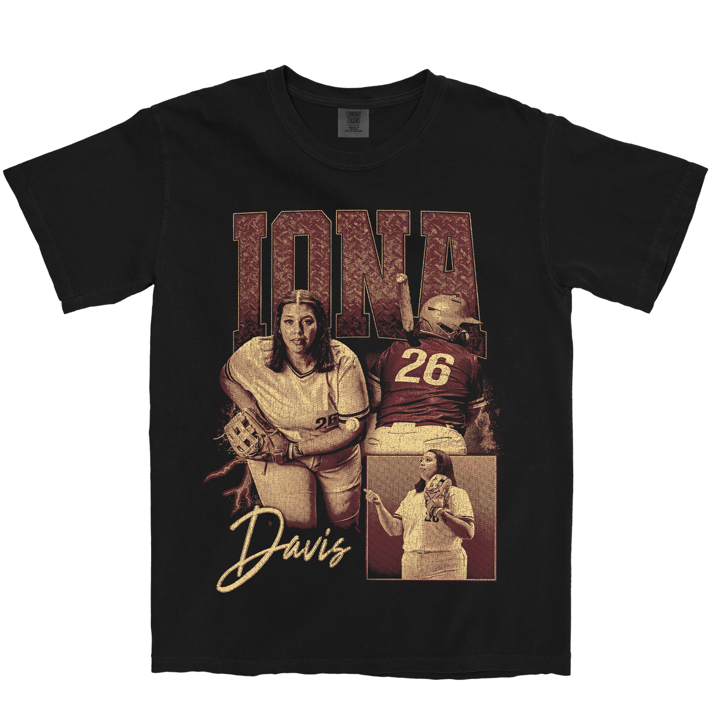 IONA DAVIS GRAPHIC BLACK TEE
