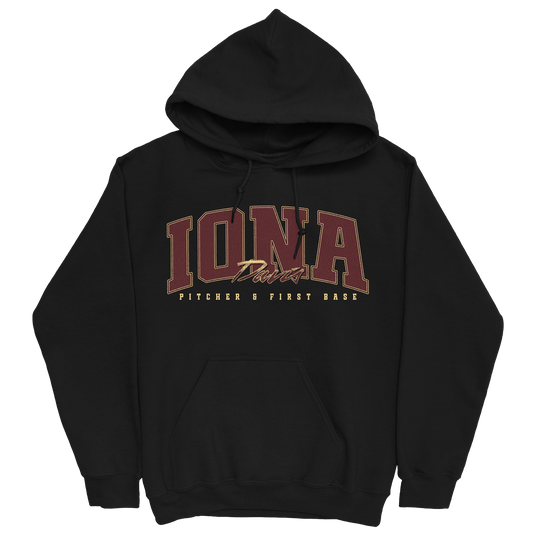 IONA DAVIS RETRO BLACK HOODIE