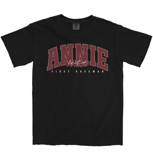 ANNIE WHITE RETRO BLACK TEE