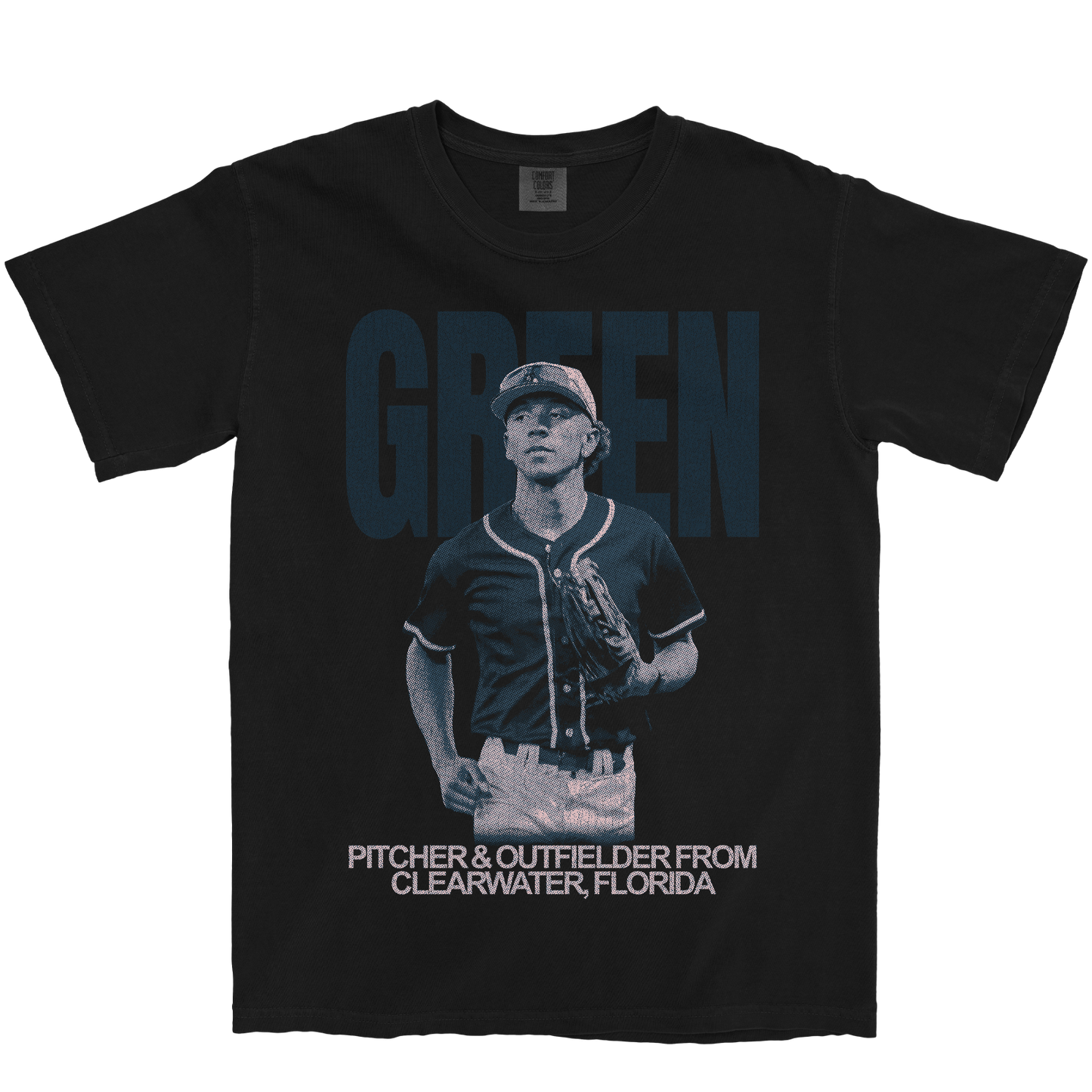 LANDON GREEN VINTAGE BLACK TEE