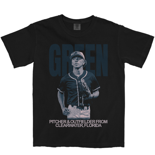LANDON GREEN VINTAGE BLACK TEE