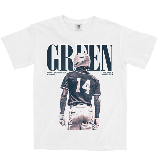 LANDON GREEN VINTAGE WHITE TEE
