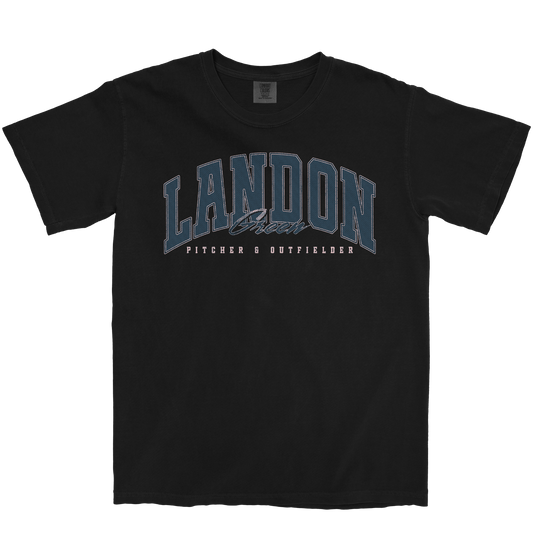 LANDON GREEN RETRO BLACK TEE