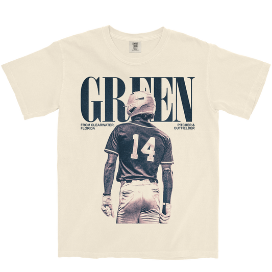 LANDON GREEN VINTAGE IVORY TEE