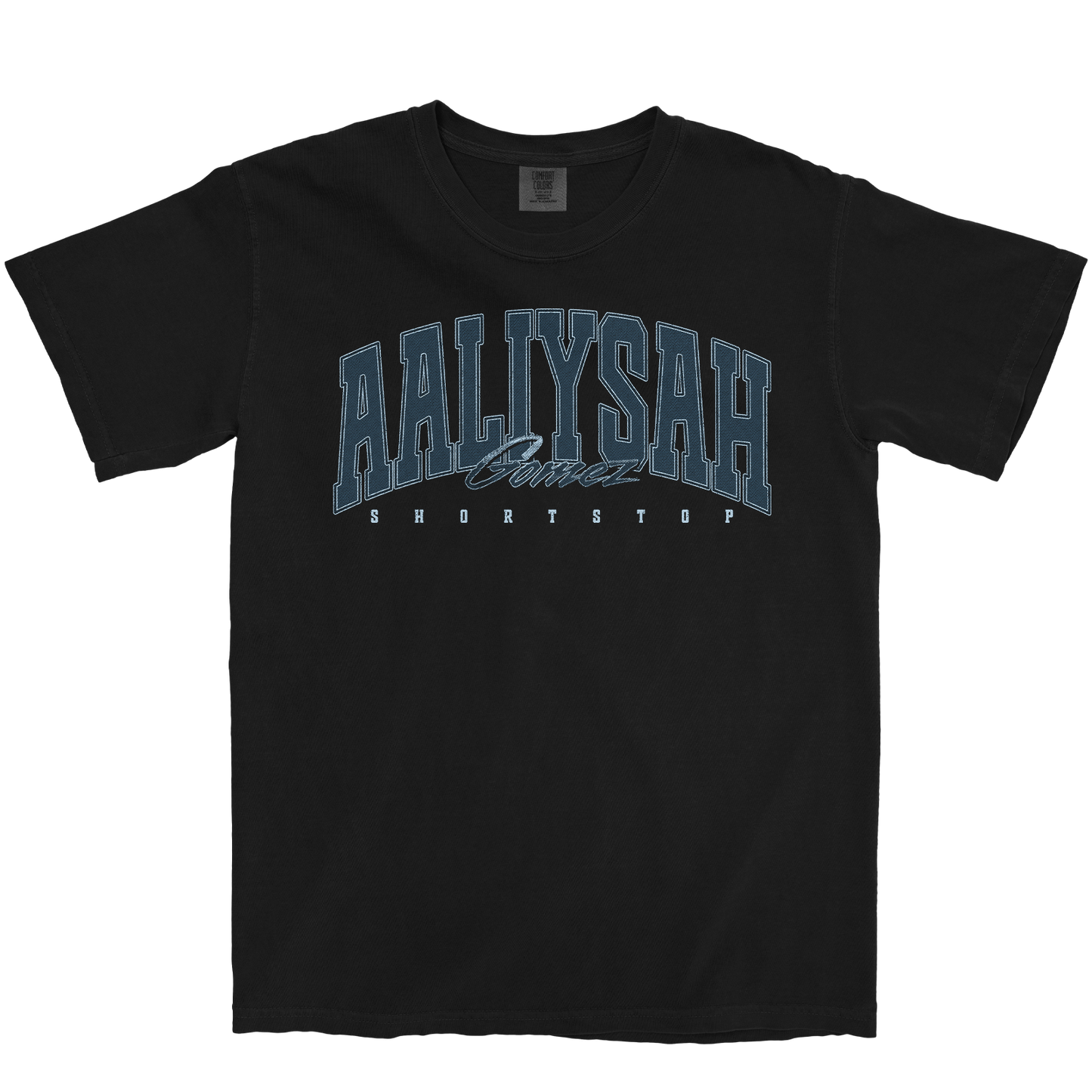 AALIYSAH GOMEZ RETRO BLACK TEE