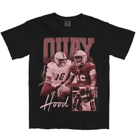 QUAY HOOD GRAPHIC BLACK TEE