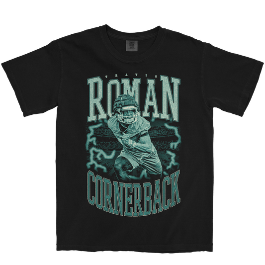 TRAVIS ROMAN VINTAGE BLACK TEE