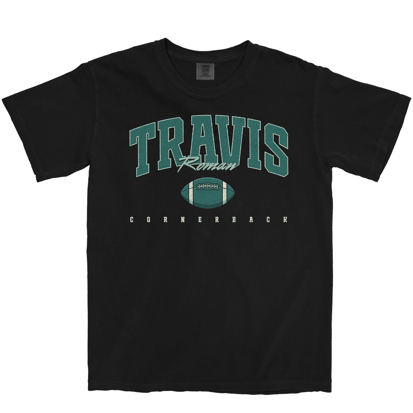 TRAVIS ROMAN RETRO BLACK TEE