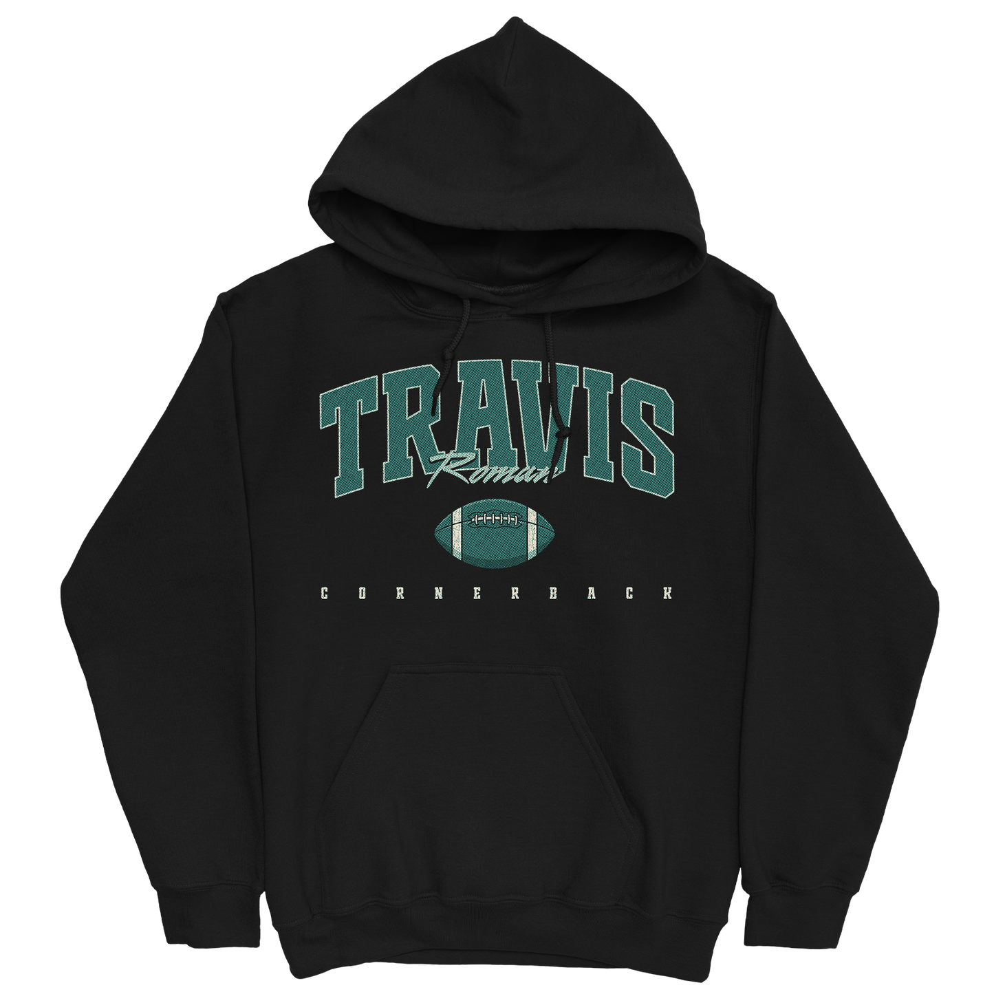 TRAVIS ROMAN RETRO BLACK HOODIE