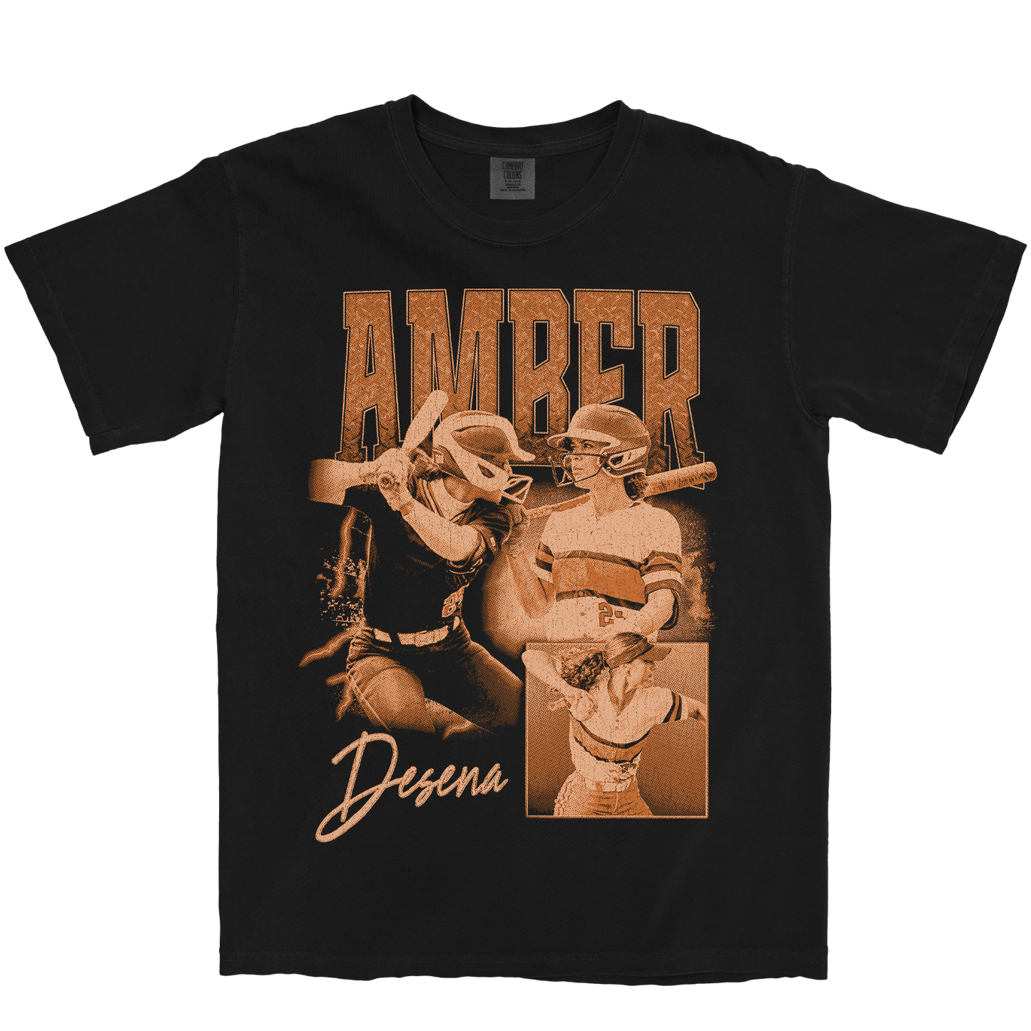 AMBER DESENA GRAPHIC BLACK TEE