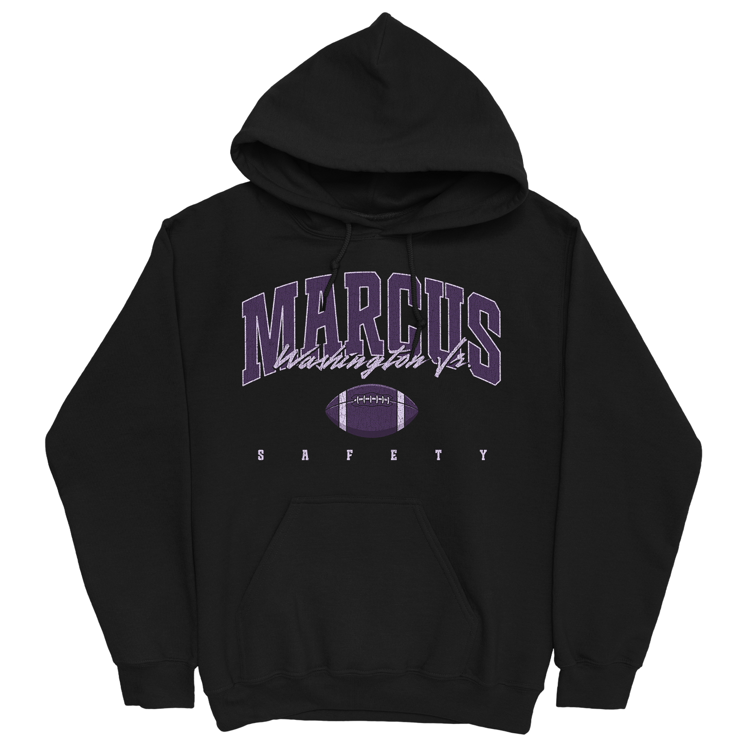MARCUS WASHINGTON JR. RETRO BLACK HOODIE