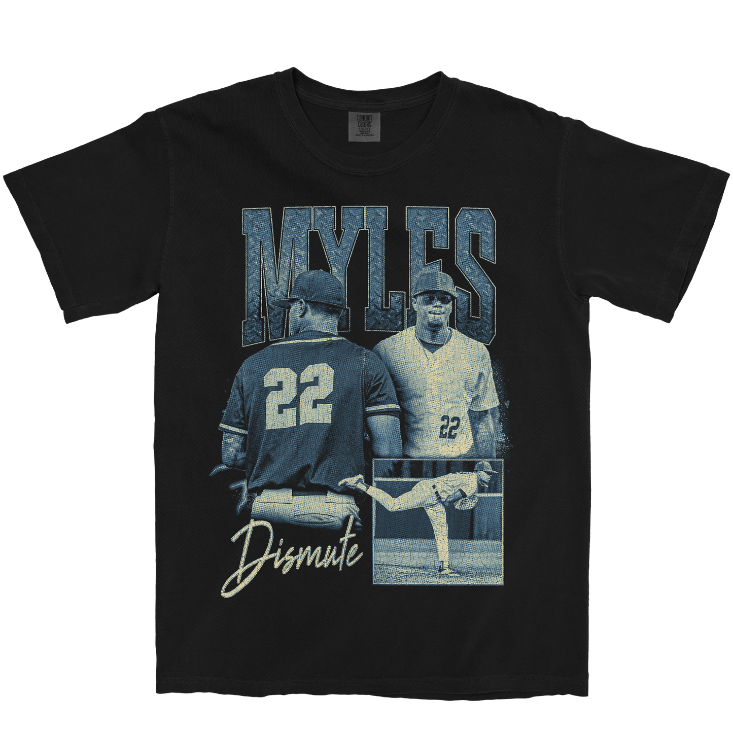 MYLES DISMUTE GRAPHIC BLACK TEE
