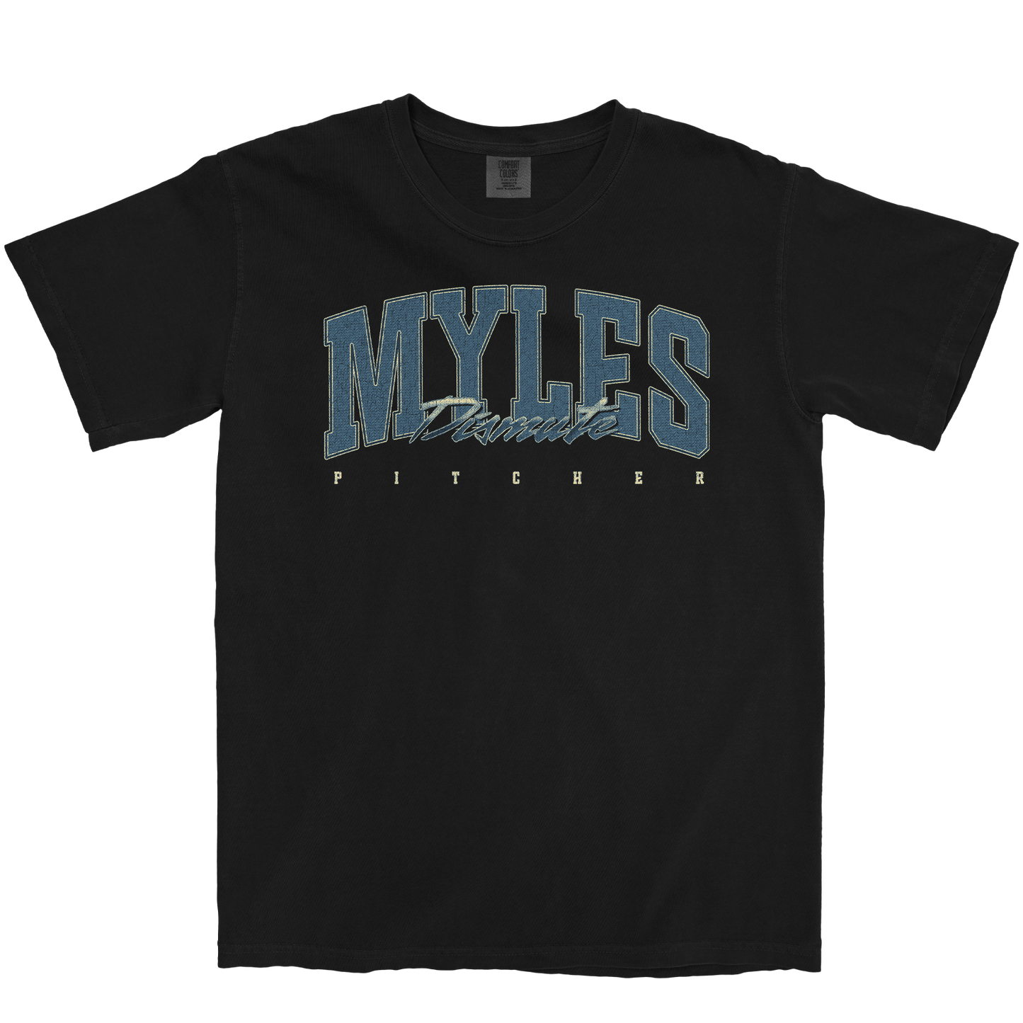 MYLES DISMUTE RETRO BLACK TEE