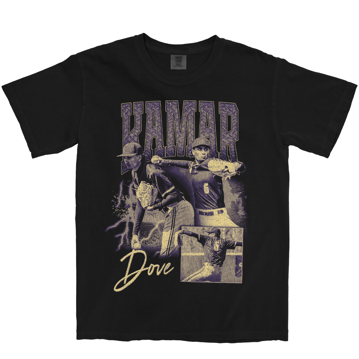 KAMAR DOVE GRAPHIC BLACK TEE