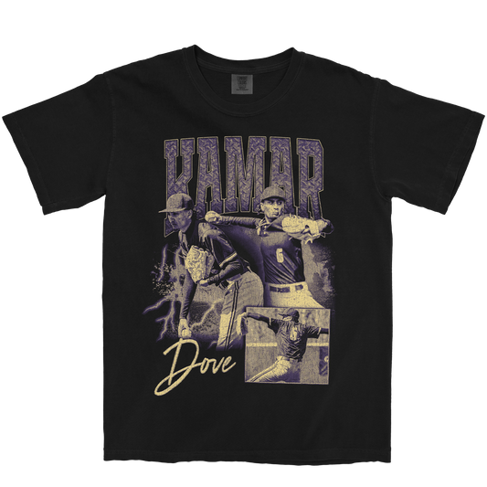 KAMAR DOVE GRAPHIC BLACK TEE