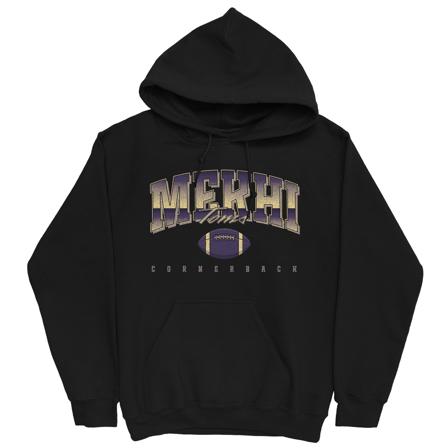 MEKHI TOMS RETRO BLACK HOODIE