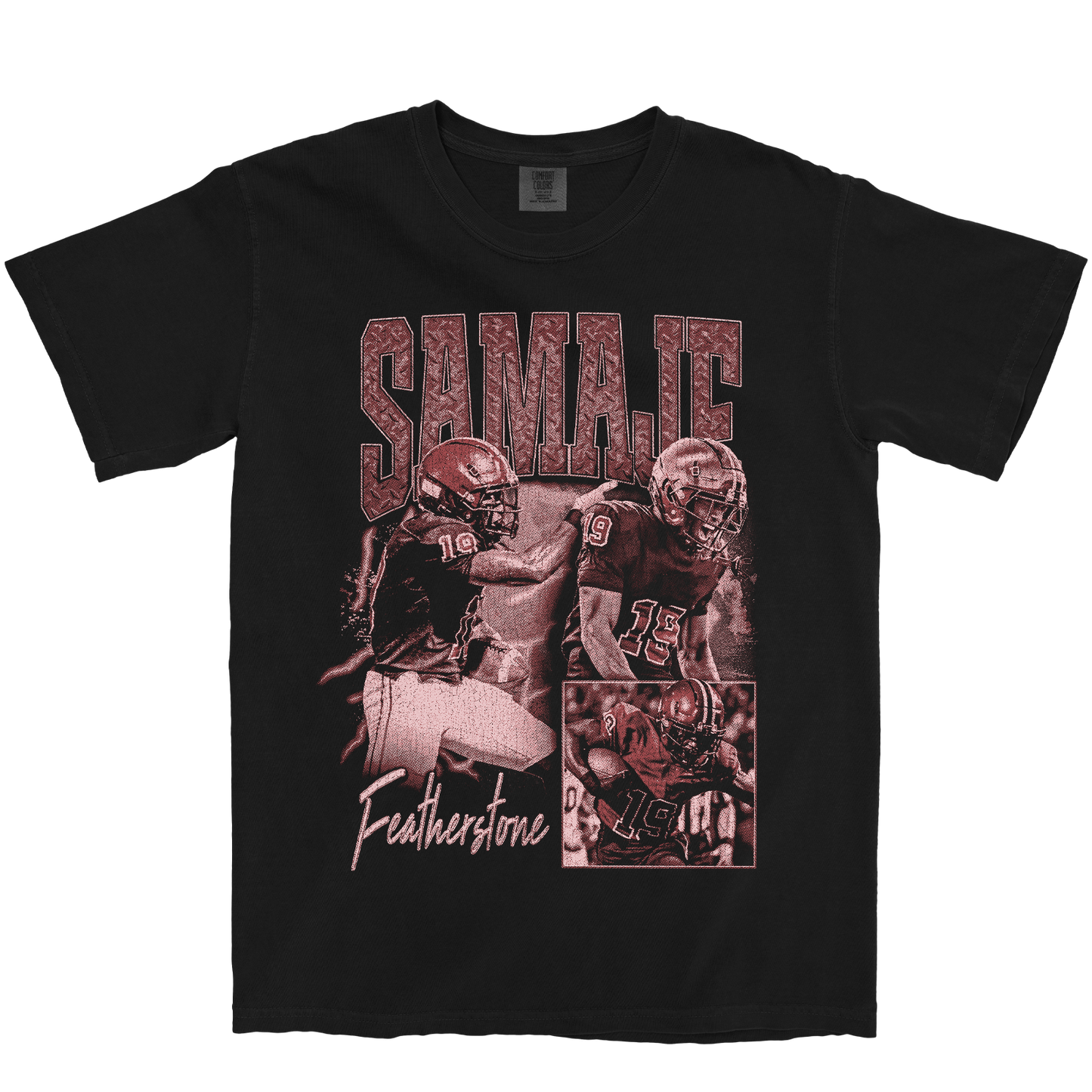SAMAJE FEATHERSTONE GRAPHIC BLACK TEE